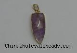 NGP6117 12*35mm - 15*40mm arrowhead amethyst pendants