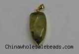 NGP6119 12*35mm - 15*40mm arrowhead green rutilated quartz pendants