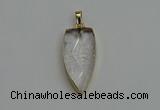 NGP6120 12*35mm - 15*40mm arrowhead white crystal pendants