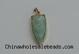 NGP6122 12*35mm - 15*40mm arrowhead amazonite pendants