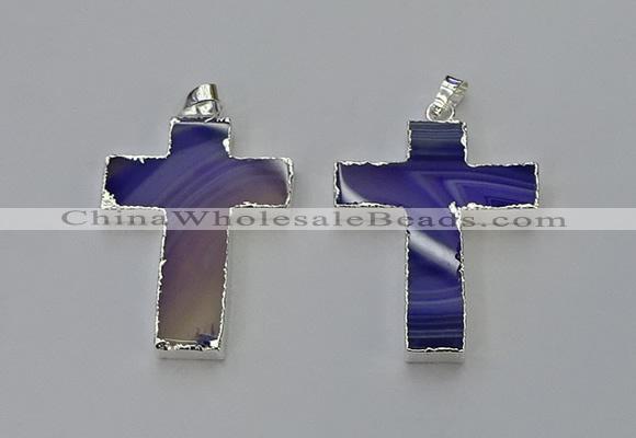 NGP6158 25*40mm - 30*40mm cross agate gemstone pendants