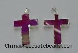 NGP6159 25*40mm - 30*40mm cross agate gemstone pendants