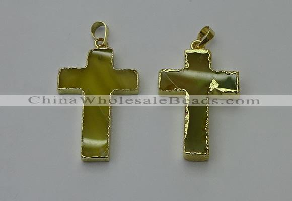 NGP6167 25*40mm - 30*40mm cross agate gemstone pendants