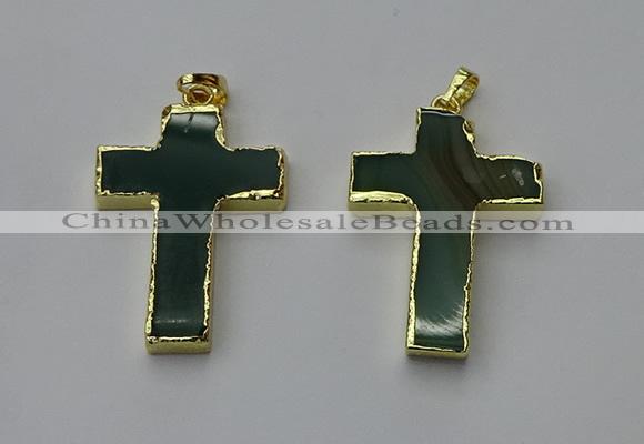 NGP6171 25*40mm - 30*40mm cross agate gemstone pendants