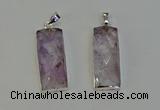 NGP6182 14*30mm - 15*38mm faceted rectangle light amethyst pendants