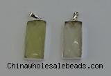 NGP6183 14*30mm - 15*38mm faceted rectangle lemon quartz pendants