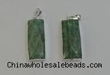 NGP6186 14*30mm - 15*38mm faceted rectangle amazonite pendants