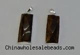 NGP6187 14*30mm - 15*38mm faceted rectangle yellow tiger eye pendants