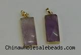 NGP6200 14*30mm - 15*38mm faceted rectangle amethyst pendants