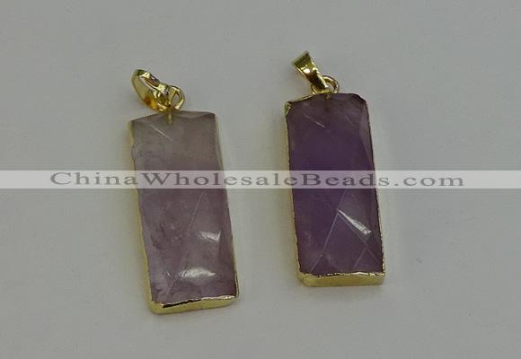 NGP6200 14*30mm - 15*38mm faceted rectangle amethyst pendants