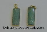 NGP6204 14*30mm - 15*38mm faceted rectangle amazonite pendants