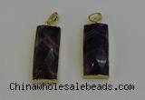 NGP6206 14*30mm - 15*38mm faceted rectangle amethyst pendants