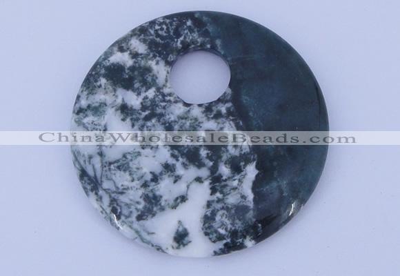 NGP621 5pcs 6*50mm agate gemstone donut pendants