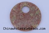 NGP622 5pcs 6*50mm Chinese unakite gemstone donut pendants