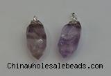 NGP6220 12*28mm - 15*30mm faceted bullet amethyst pendants