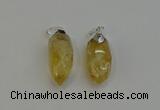 NGP6221 12*28mm - 15*30mm faceted bullet citrine pendants