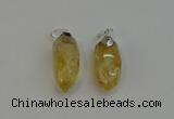 NGP6221 12*28mm - 15*30mm faceted bullet citrine pendants