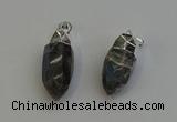 NGP6226 12*28mm - 15*30mm faceted bullet labradorite pendants