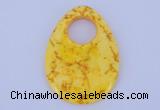 NGP623 5pcs 45*62mm flat teardrop yellow agate gemstone pendants