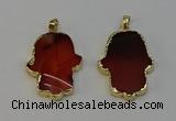 NGP6257 22*40mm - 25*45mm hamsahand agate gemstone pendants