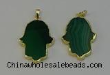 NGP6260 22*40mm - 25*45mm hamsahand agate gemstone pendants