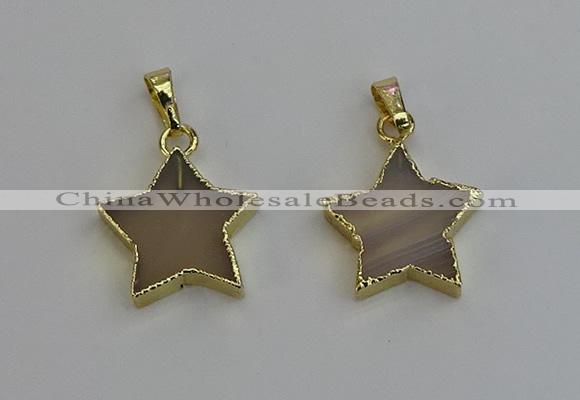 NGP6266 20mm star agate gemstone pendants wholesale