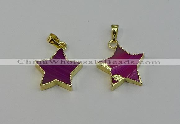 NGP6269 20mm star agate gemstone pendants wholesale