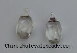 NGP6292 18*30mm - 22*35mm faceted nuggets white crystal pendants