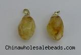 NGP6299 18*30mm - 22*35mm faceted nuggets citrine pendants