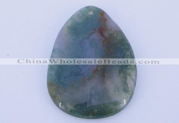 NGP631 5pcs 33*45mm freeform moss agate gemstone pendants