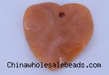 NGP640 5pcs 50*50mm heart red aventurine gemstone pendants