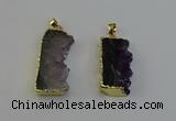 NGP6400 18*30mm - 25*40mm freeform druzy amethyst pendants