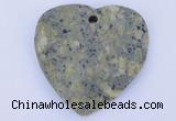 NGP641 5pcs 50*50mm heart kambaba jasper gemstone pendants