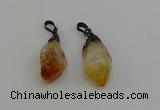 NGP6418 12*28mm - 15*30mm nuggets citrine gemstone pendants