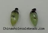 NGP6433 12*24mm - 15*30mm faceted bullet green rutilated quartz pendants