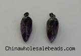 NGP6436 12*24mm - 15*30mm faceted bullet amethyst pendants