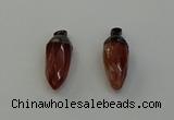 NGP6442 12*24mm - 15*30mm faceted bullet red rabbit hair pendants