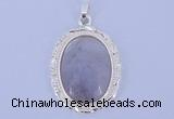 NGP646 5pcs 16*36mm oval purple agate with brass gemstone pendants