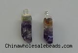 NGP6556 10*20mm - 11*30mm sticks druzy amethyst pendants