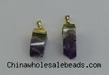 NGP6557 10*20mm - 11*30mm sticks druzy amethyst pendants