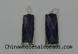 NGP6566 14*30mm - 15*38mm faceted rectangle lapis lazuli pendants