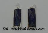 NGP6566 14*30mm - 15*38mm faceted rectangle lapis lazuli pendants