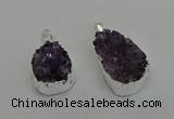 NGP6604 20*25mm - 20*30mm freeform druzy amethyst pendants