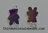 NGP6653 22*38mm Animal or V-shaped agate gemstone pendants