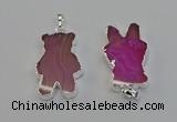 NGP6654 22*38mm Animal or V-shaped agate gemstone pendants