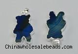 NGP6655 22*38mm Animal or V-shaped agate gemstone pendants