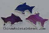 NGP6675 28*42mm - 30*45mm dolphin agate gemstone pendants