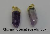 NGP6681 12*25mm - 12*30mm sticks druzy amethyst pendants