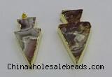 NGP6695 20*40mm - 25*45mm arrowhead agate gemstone pendants