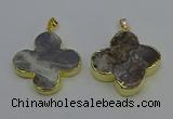 NGP6697 35*35mm - 40*40mm flower agate gemstone pendants